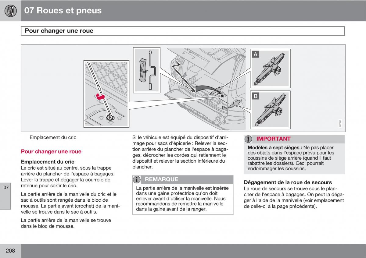 Volvo XC90 I 1 manuel du proprietaire / page 210