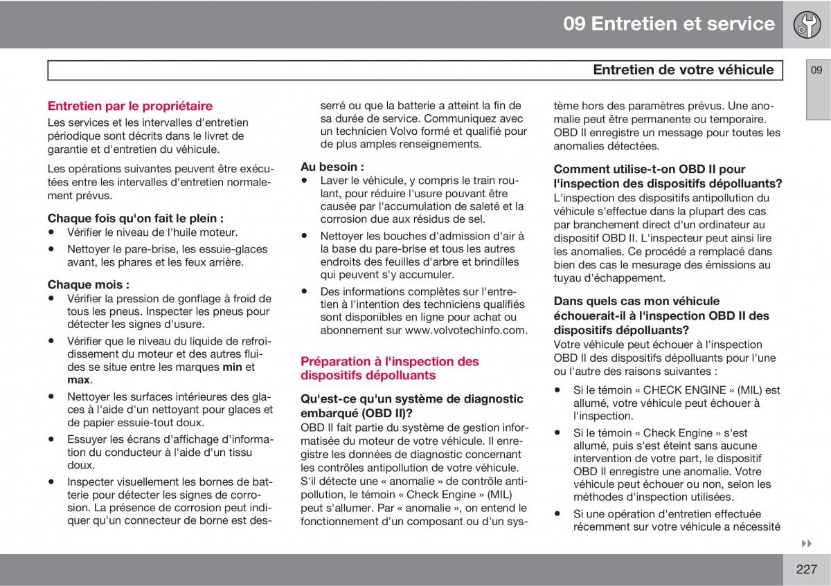 Volvo XC90 I 1 manuel du proprietaire / page 229