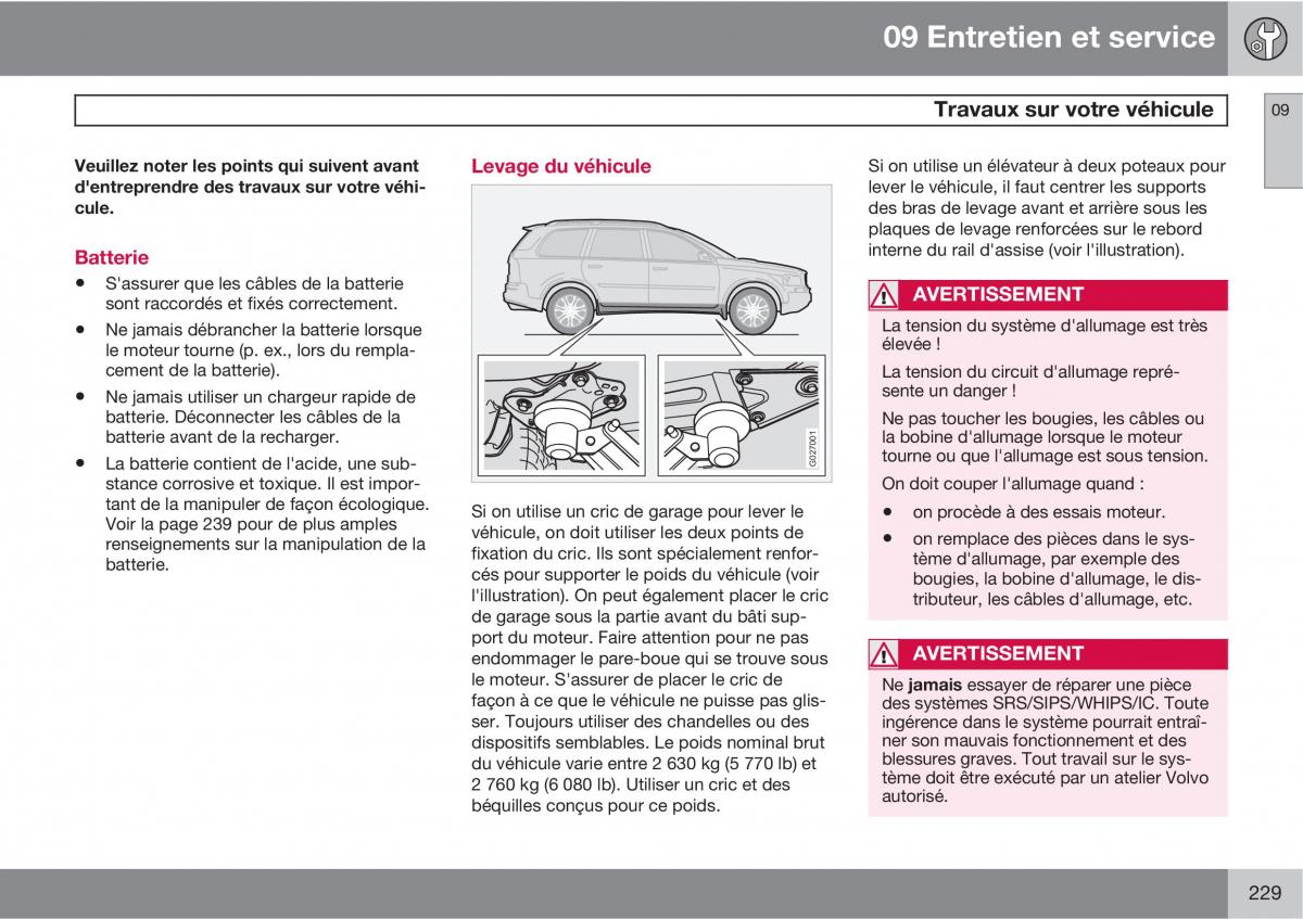 Volvo XC90 I 1 manuel du proprietaire / page 231