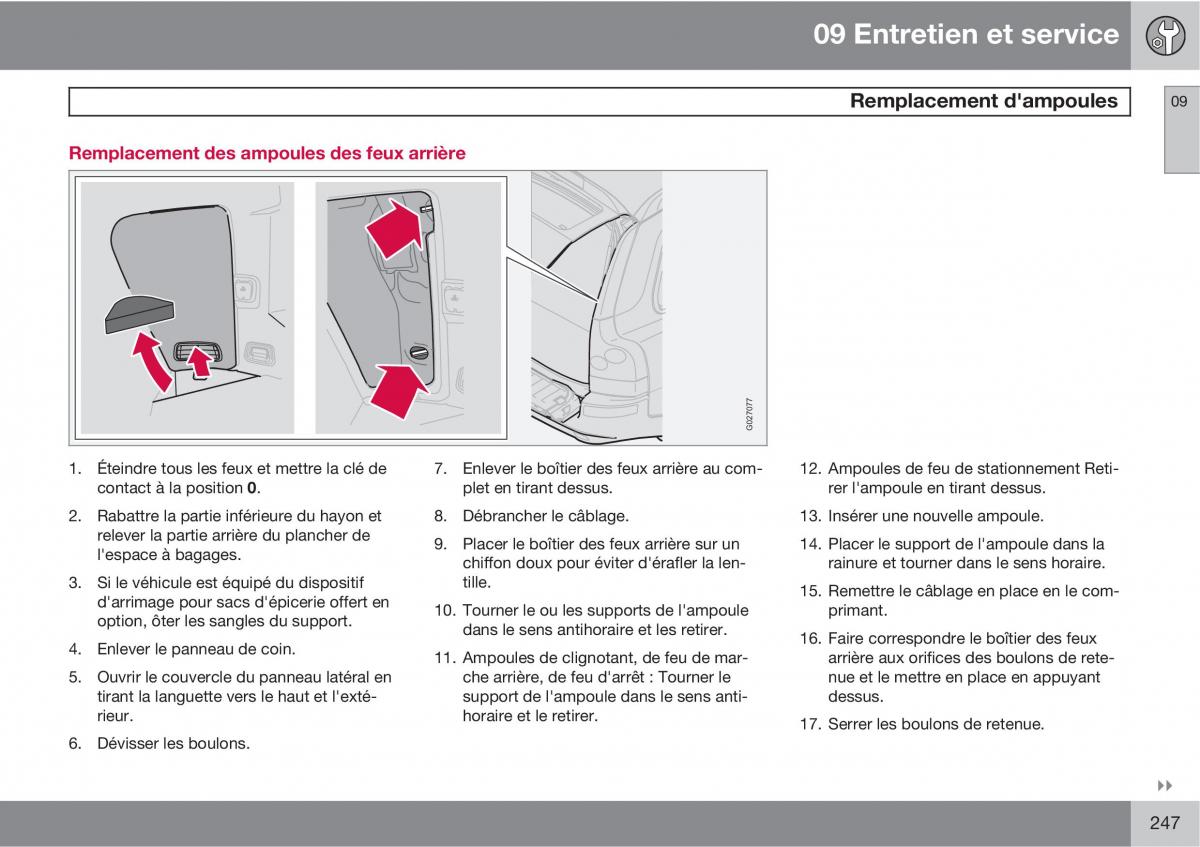 Volvo XC90 I 1 manuel du proprietaire / page 249