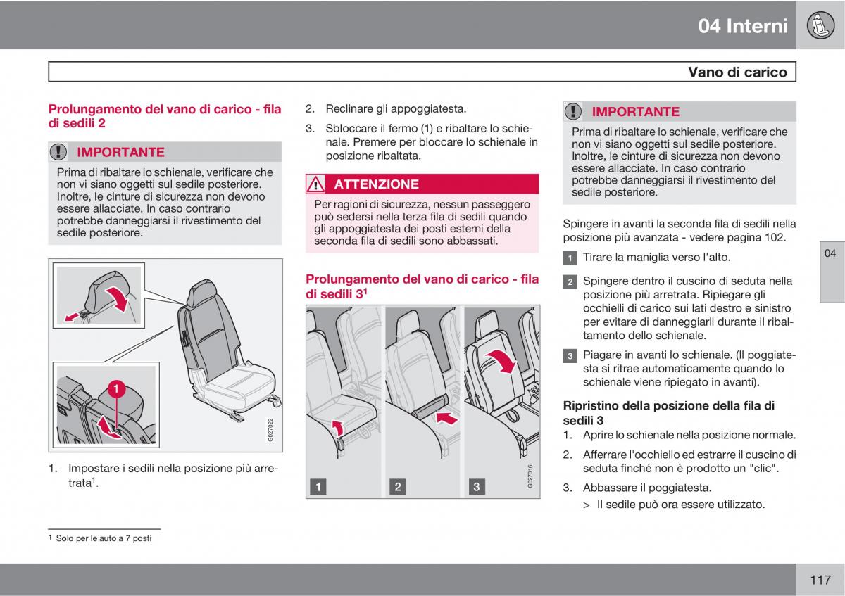 Volvo XC90 I 1 manuale del proprietario / page 119