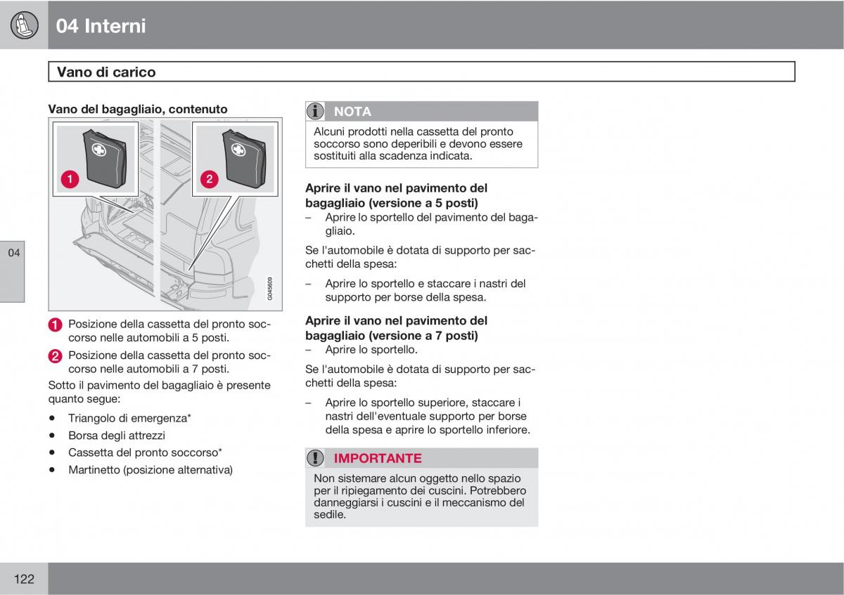 Volvo XC90 I 1 manuale del proprietario / page 124