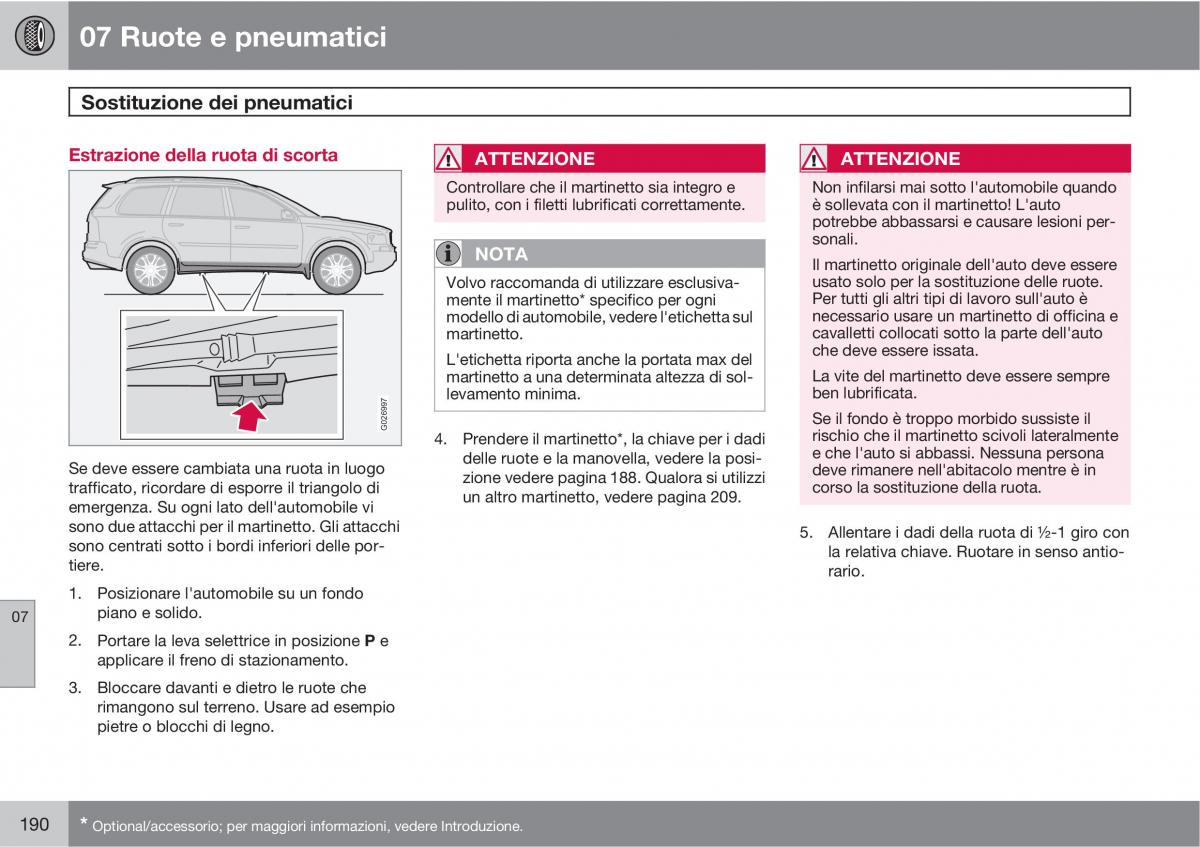 Volvo XC90 I 1 manuale del proprietario / page 192