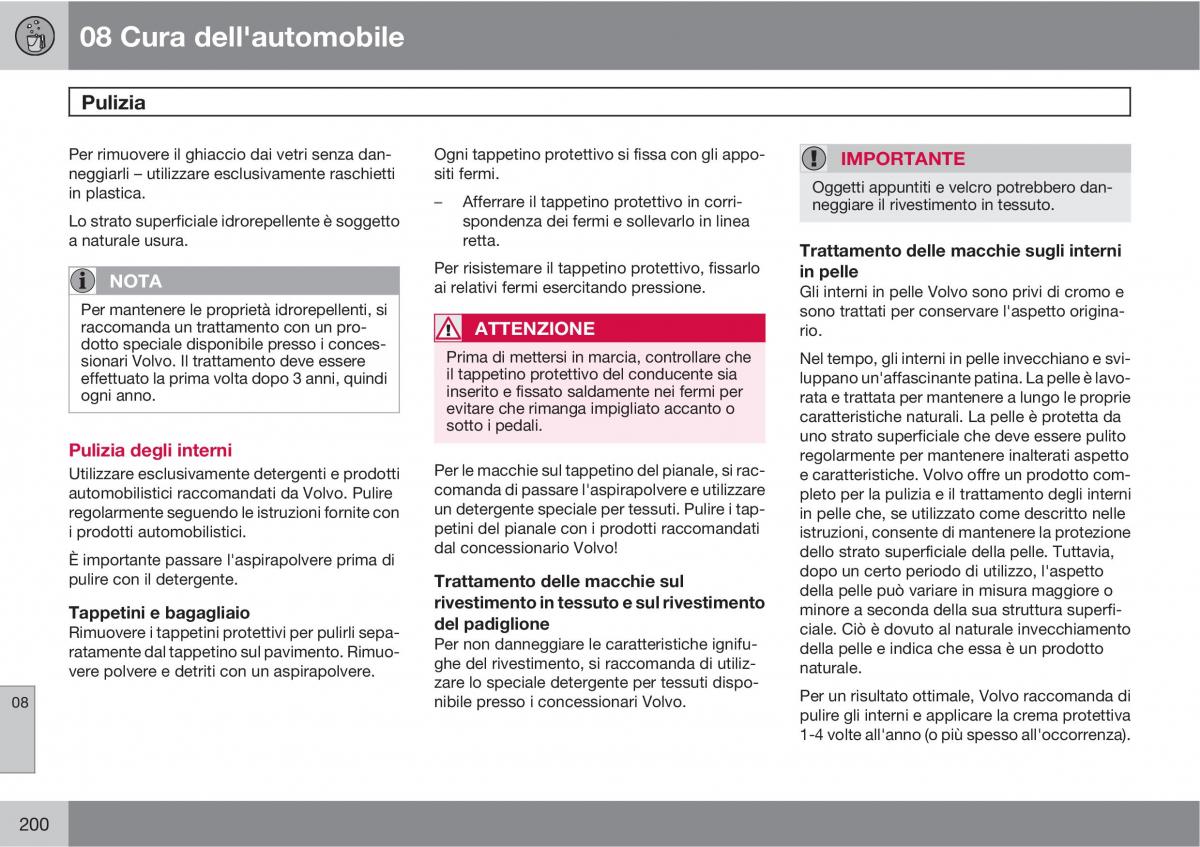 Volvo XC90 I 1 manuale del proprietario / page 202