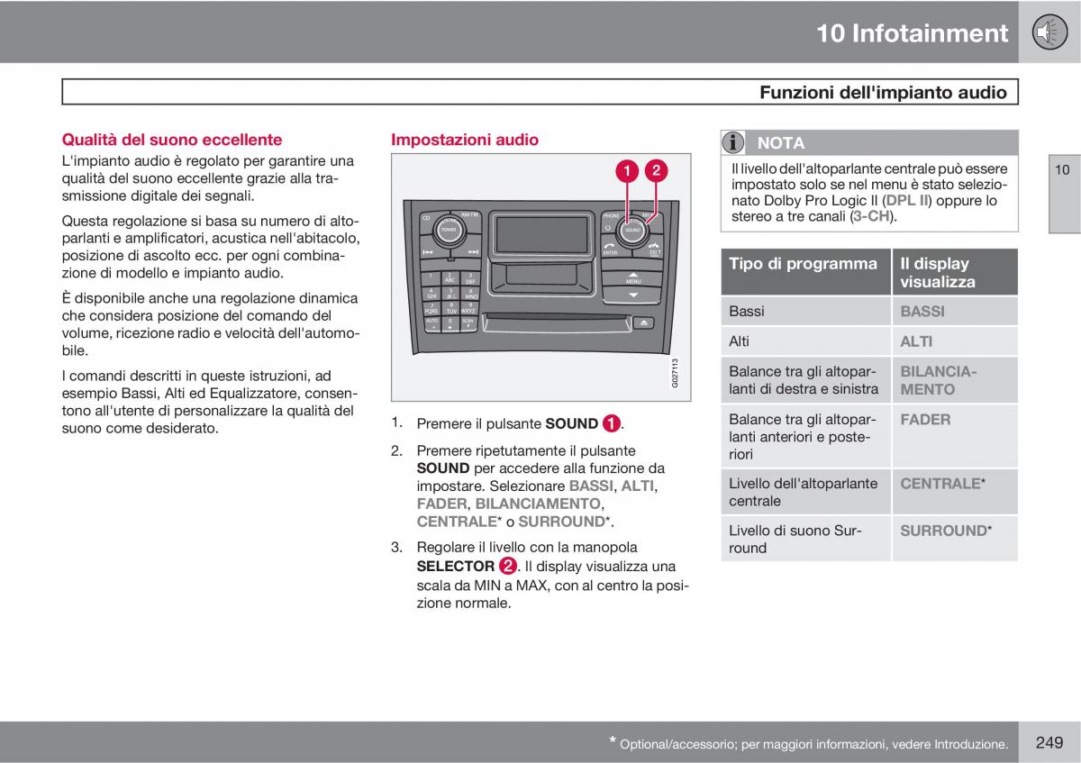 Volvo XC90 I 1 manuale del proprietario / page 251