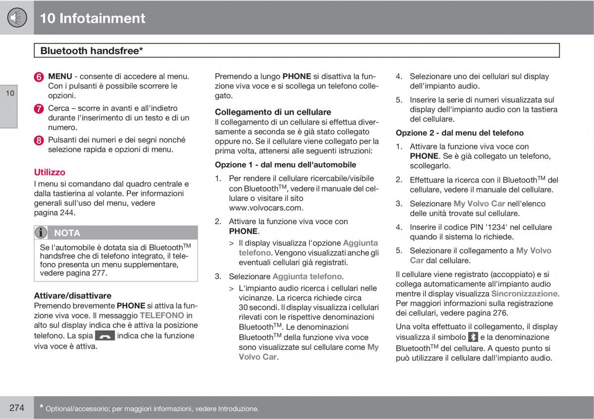 Volvo XC90 I 1 manuale del proprietario / page 276