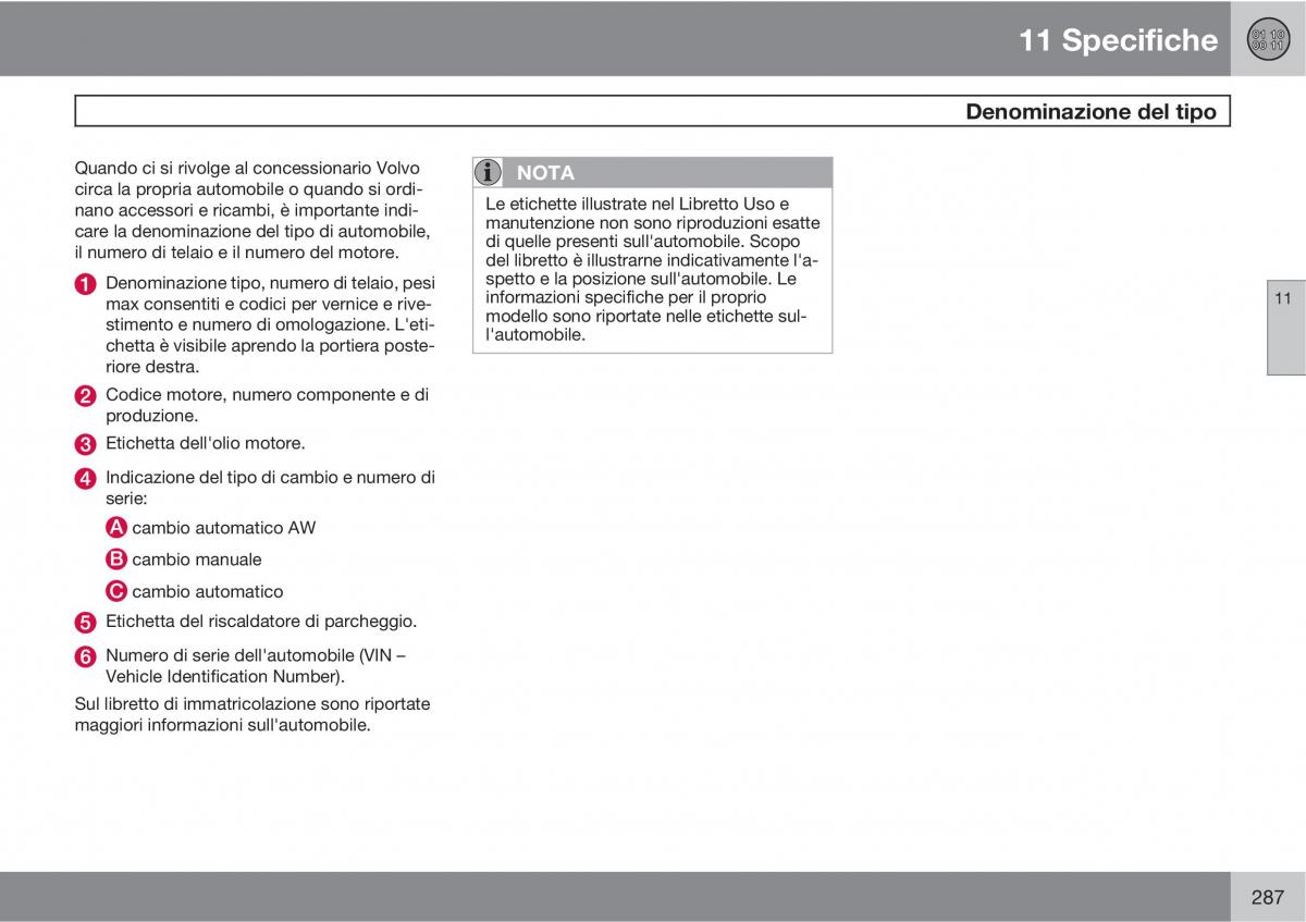 Volvo XC90 I 1 manuale del proprietario / page 289