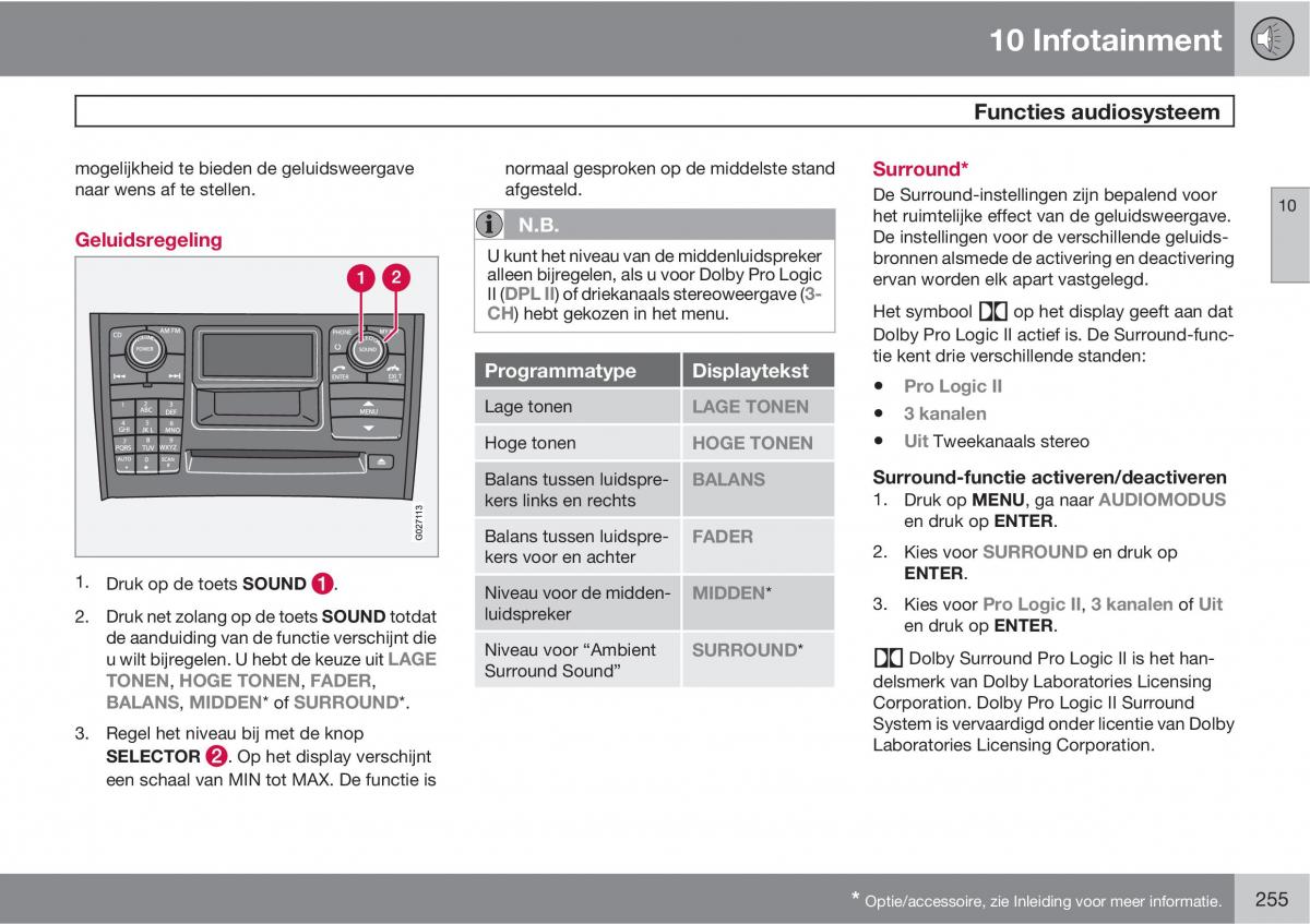 Volvo XC90 I 1 handleiding / page 257