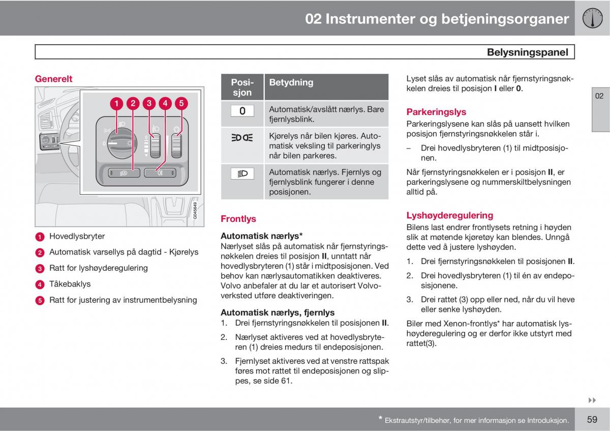 Volvo XC90 I 1 bruksanvisningen / page 61