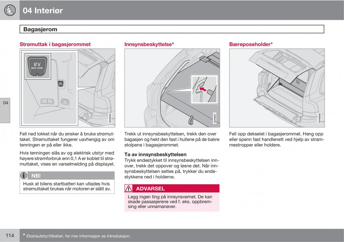 Volvo XC90 I 1 bruksanvisningen / page 116