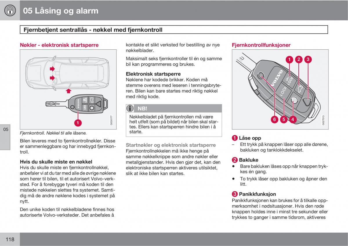 Volvo XC90 I 1 bruksanvisningen / page 120