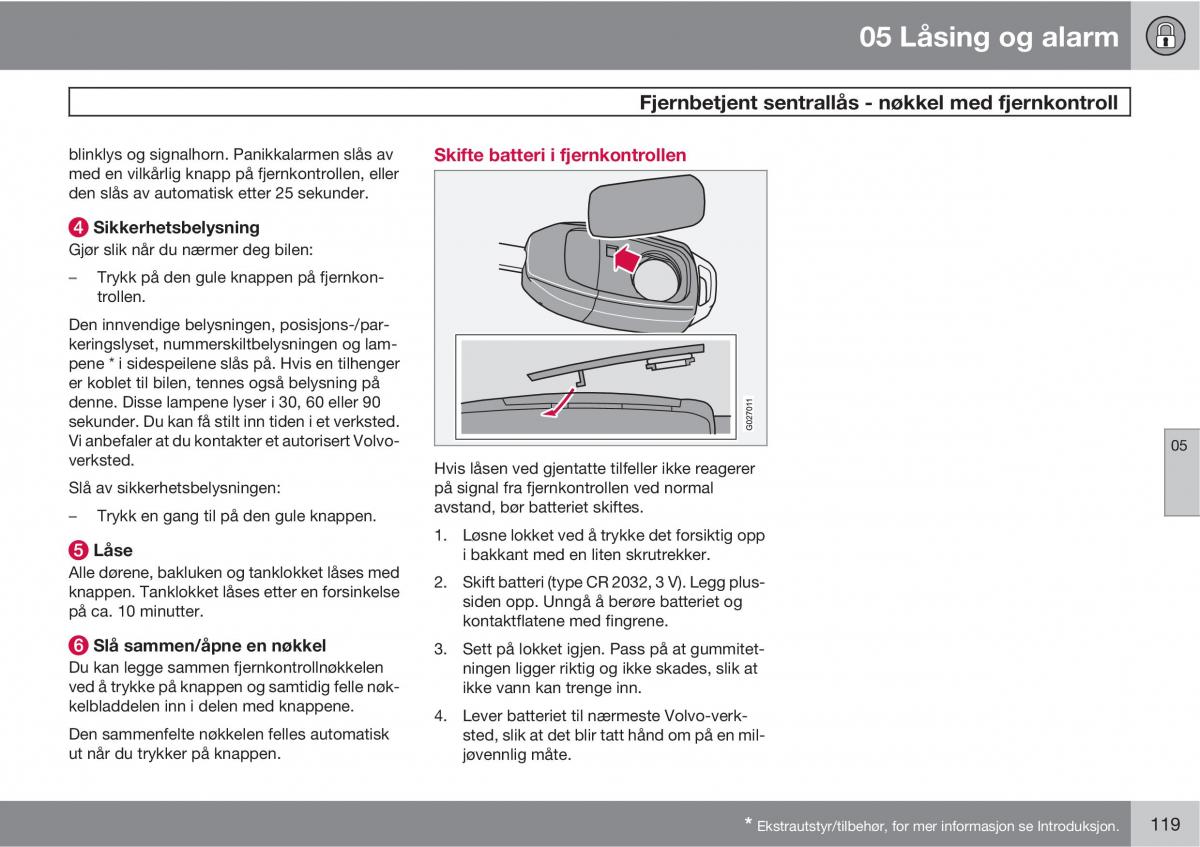 Volvo XC90 I 1 bruksanvisningen / page 121