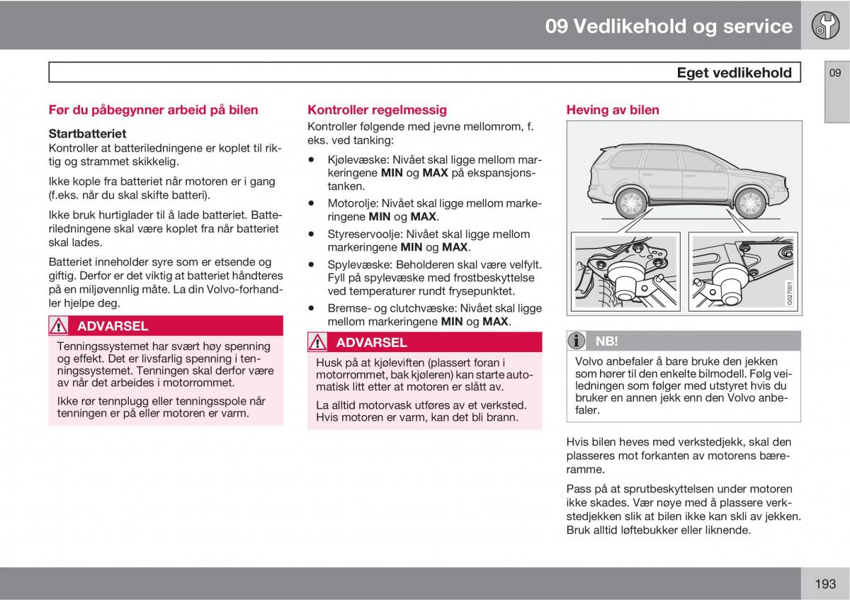 Volvo XC90 I 1 bruksanvisningen / page 195