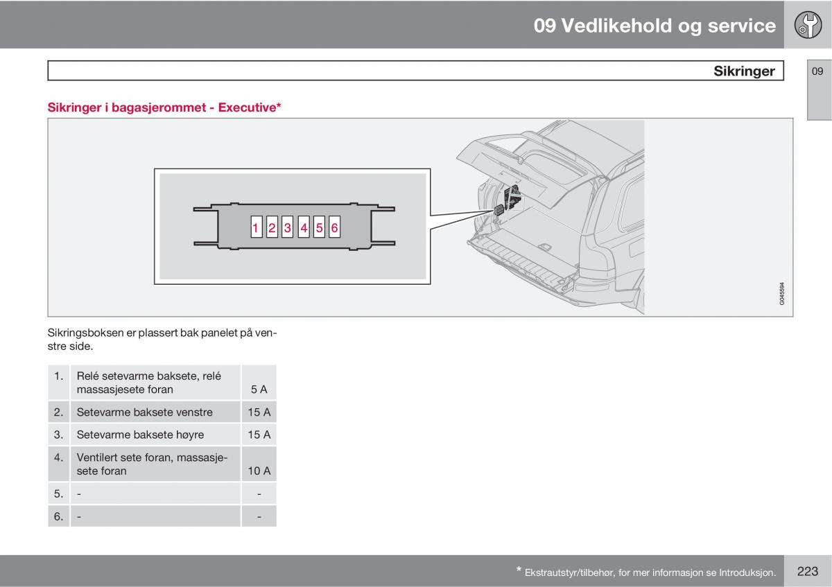 Volvo XC90 I 1 bruksanvisningen / page 225