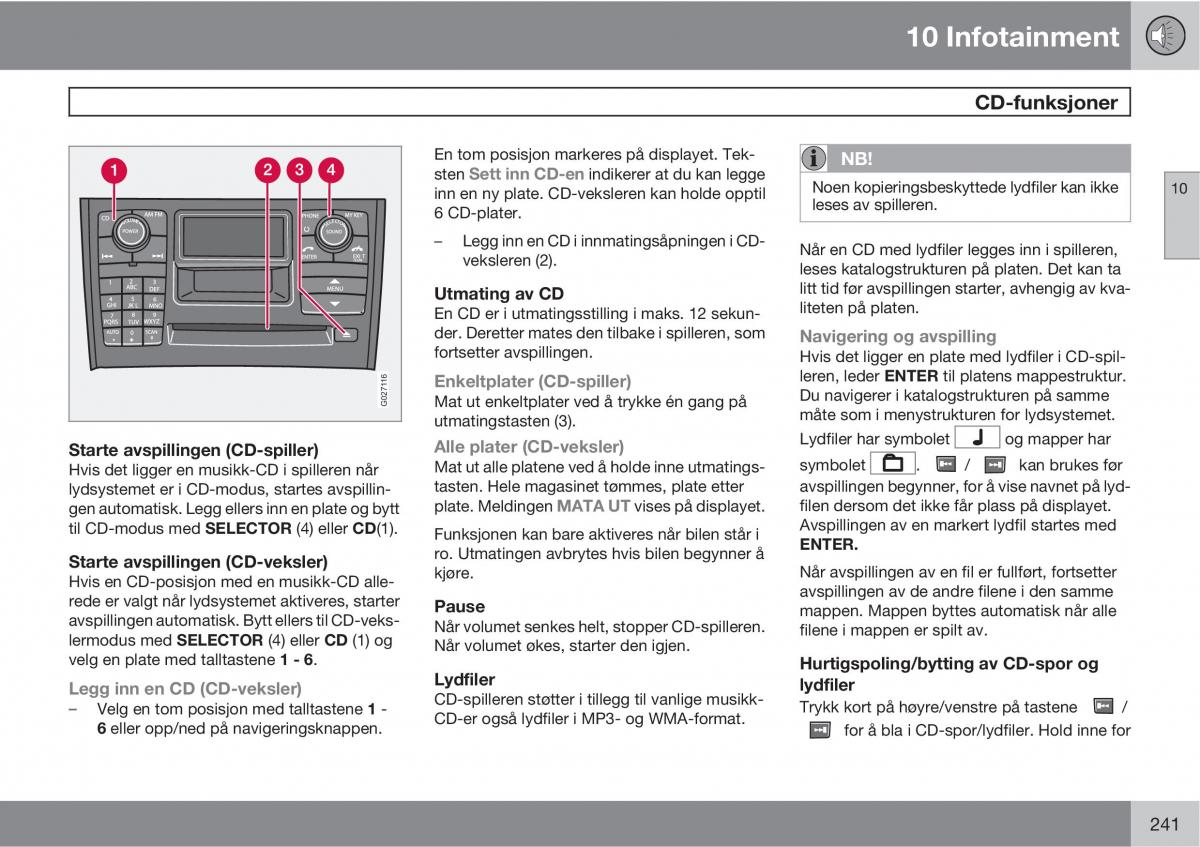 Volvo XC90 I 1 bruksanvisningen / page 243