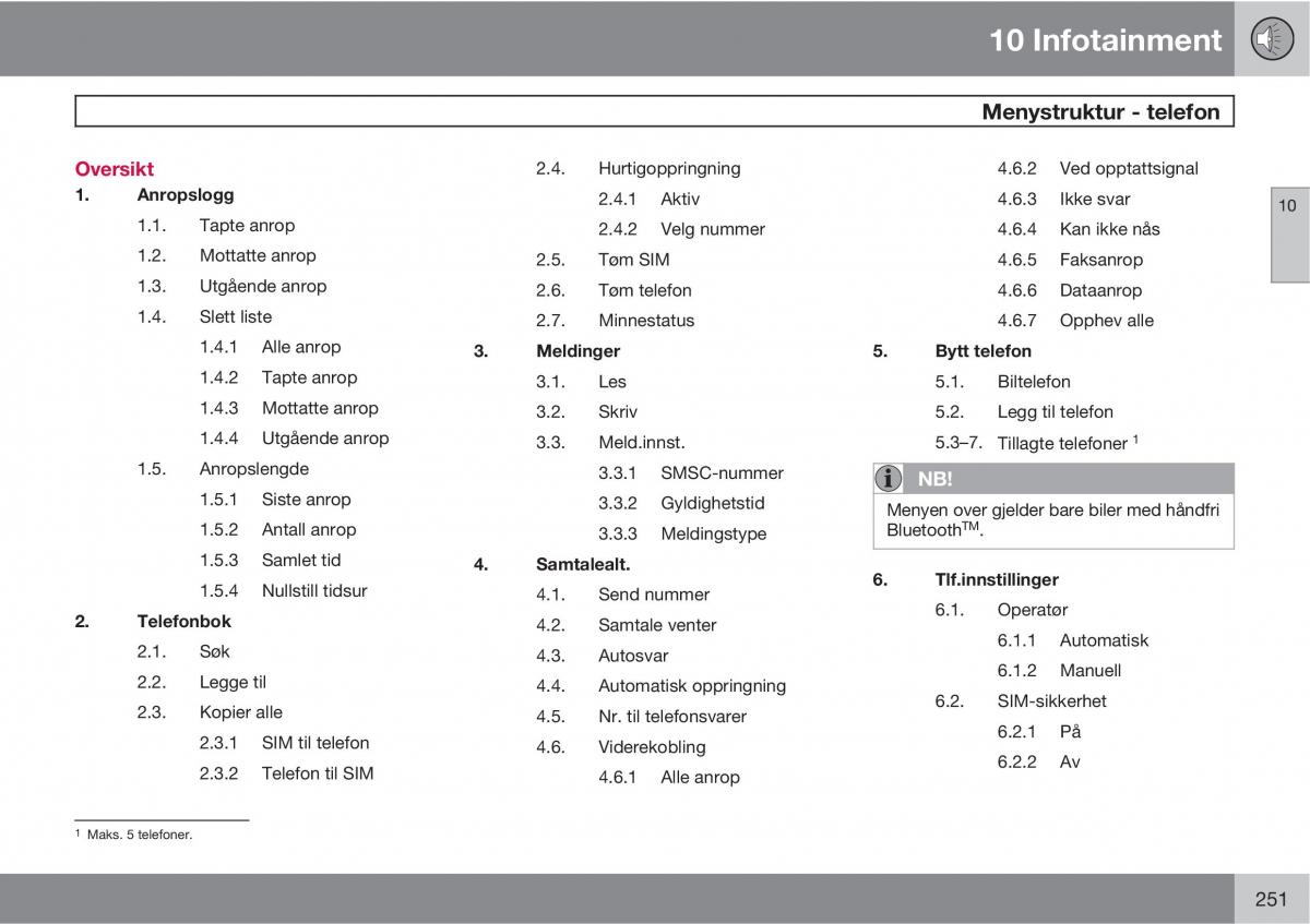 Volvo XC90 I 1 bruksanvisningen / page 253