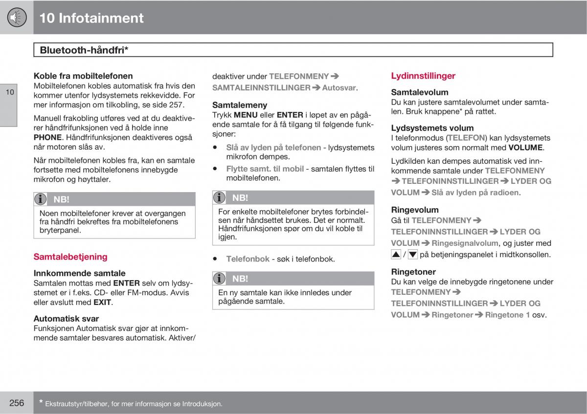 Volvo XC90 I 1 bruksanvisningen / page 258