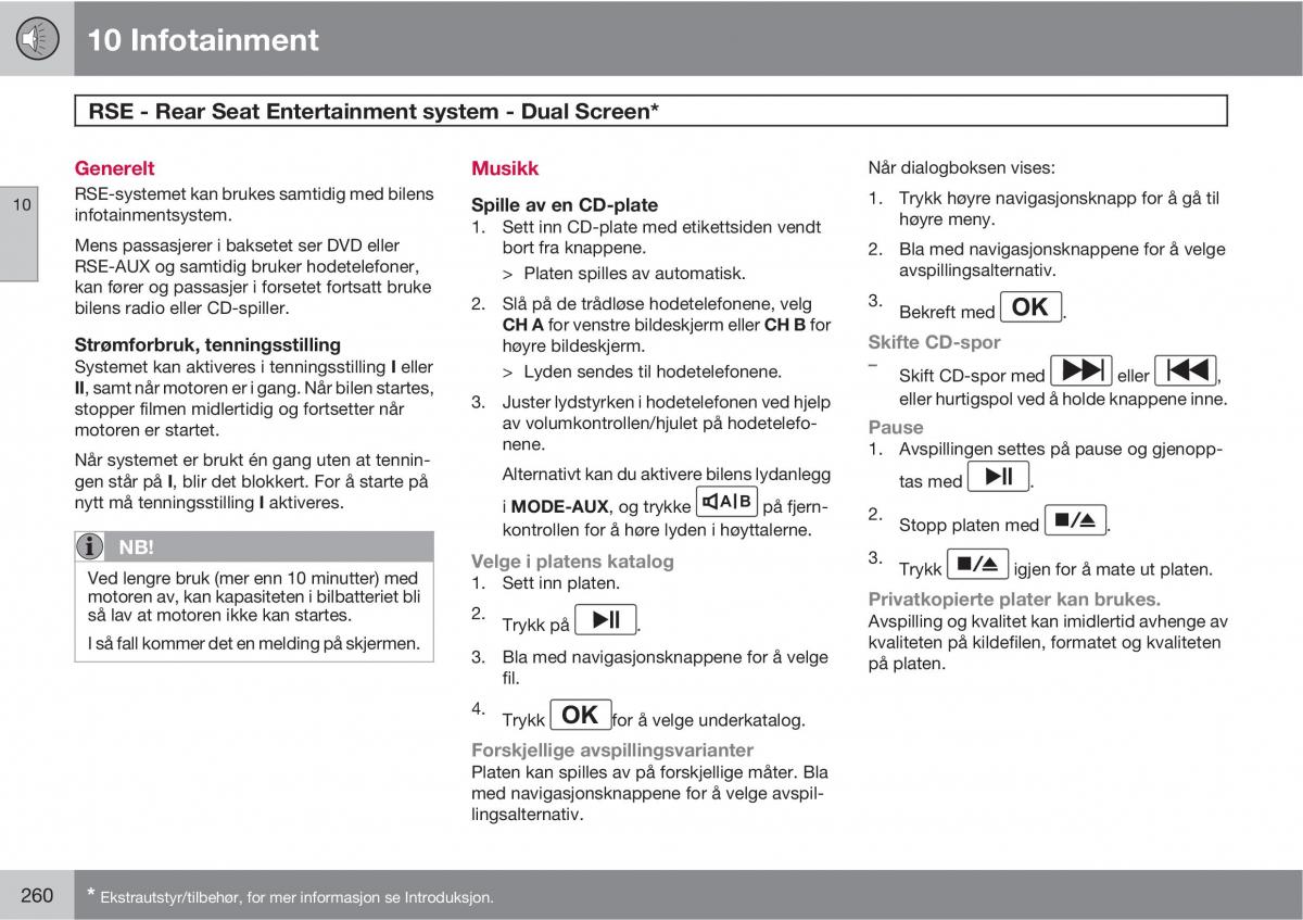 Volvo XC90 I 1 bruksanvisningen / page 262