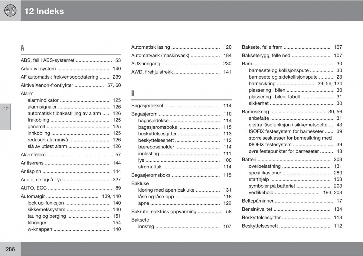 Volvo XC90 I 1 bruksanvisningen / page 288