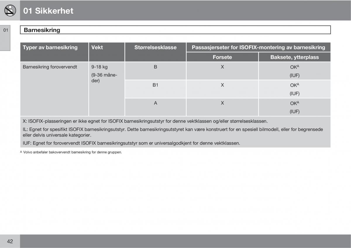 Volvo XC90 I 1 bruksanvisningen / page 44