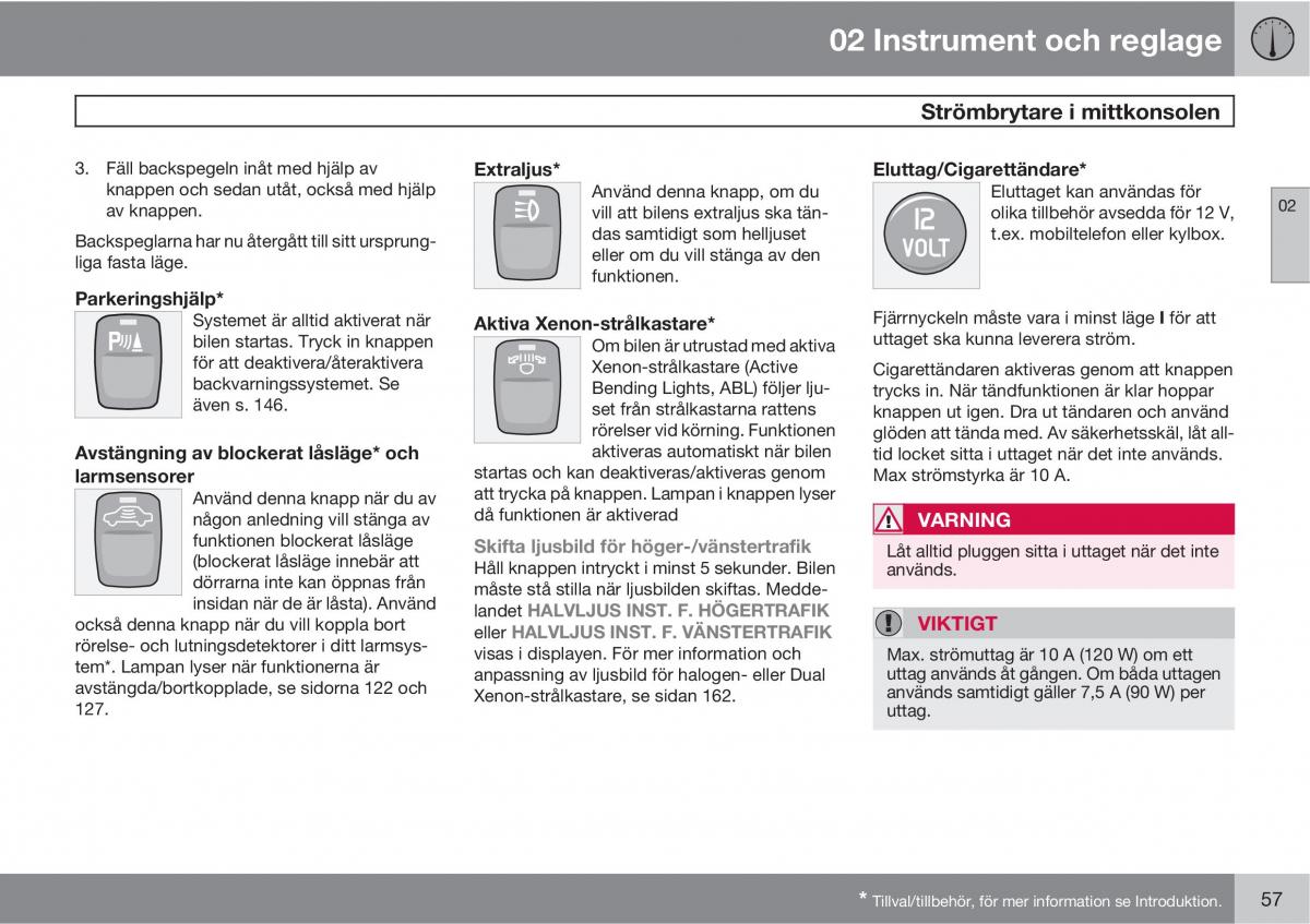 Volvo XC90 I 1 instruktionsbok / page 59