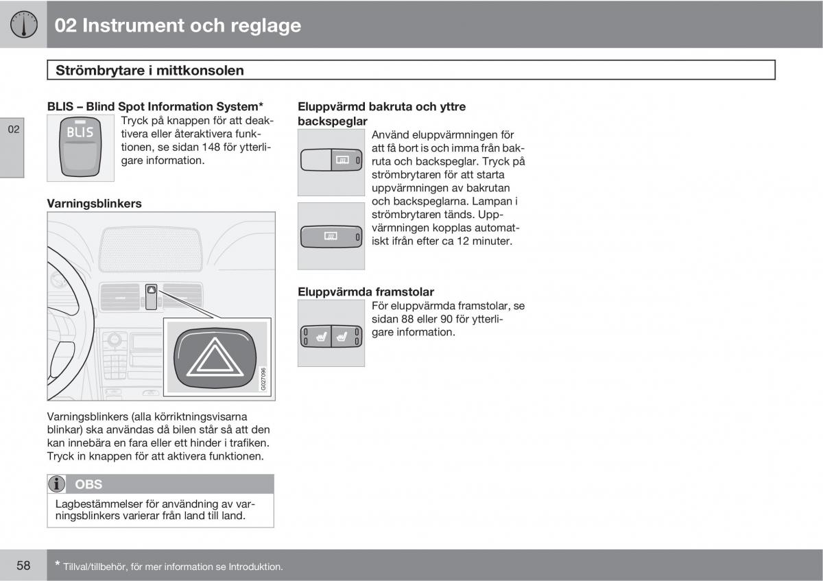 Volvo XC90 I 1 instruktionsbok / page 60