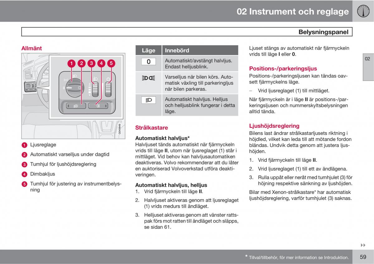 Volvo XC90 I 1 instruktionsbok / page 61