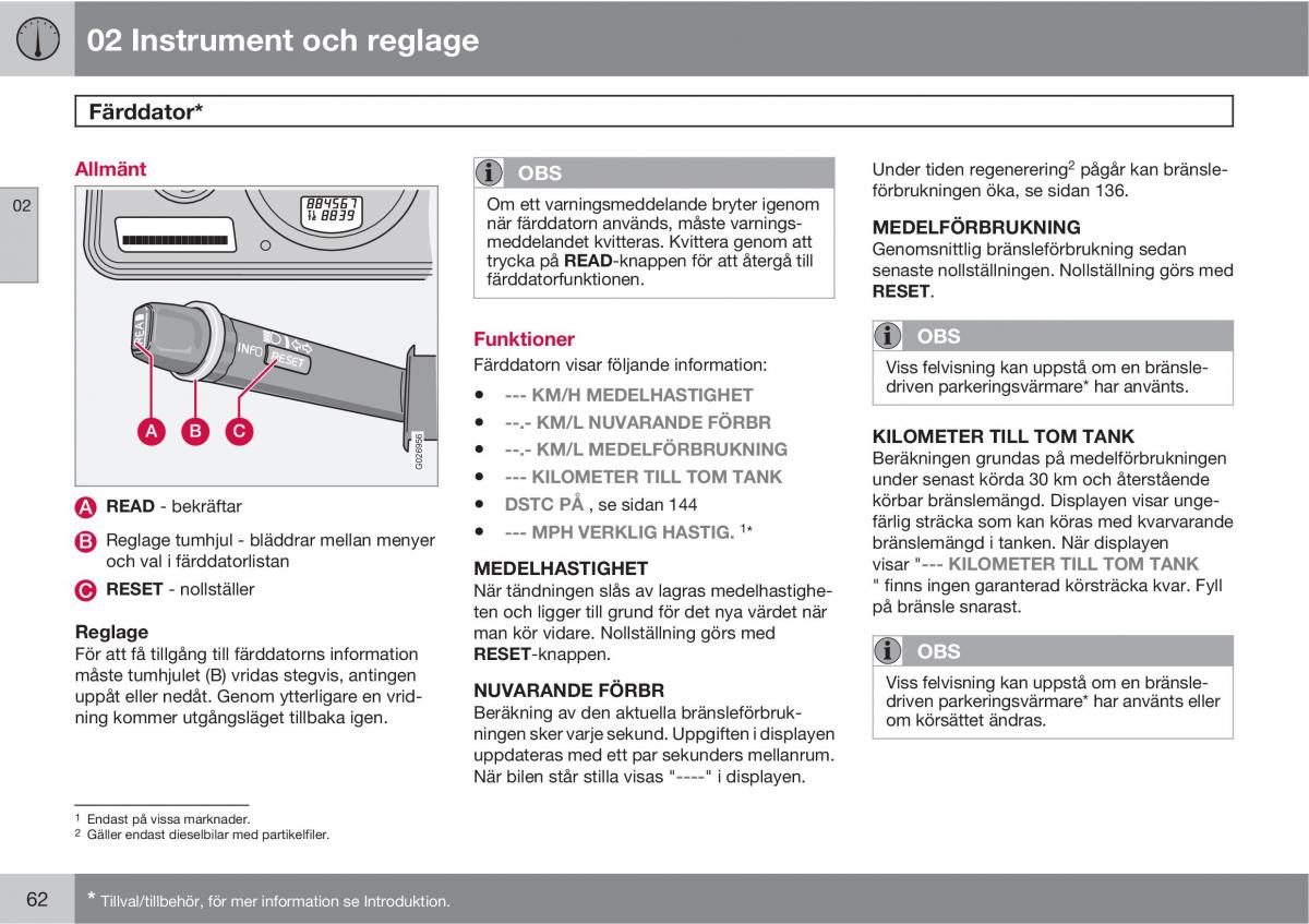 Volvo XC90 I 1 instruktionsbok / page 64