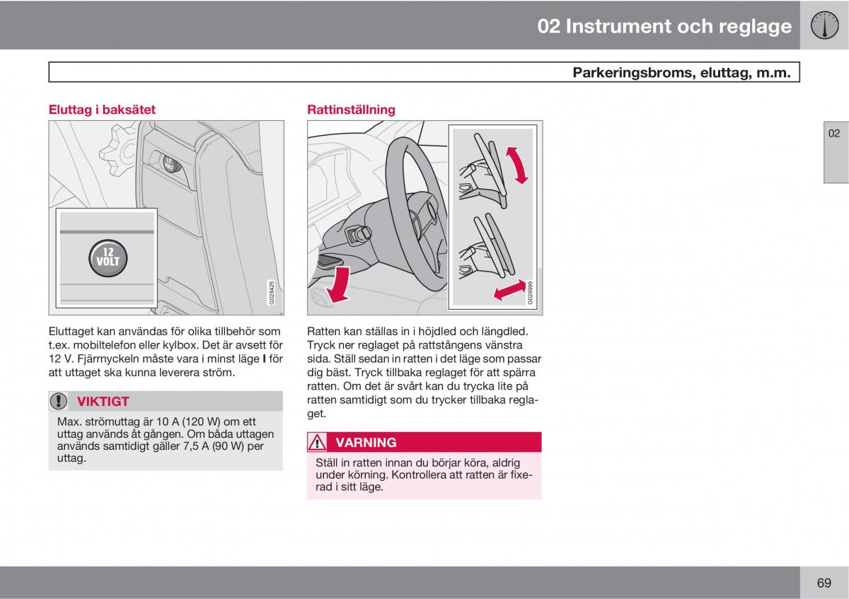 Volvo XC90 I 1 instruktionsbok / page 71