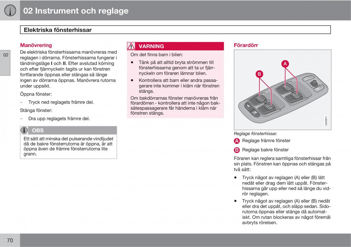 Volvo XC90 I 1 instruktionsbok / page 72