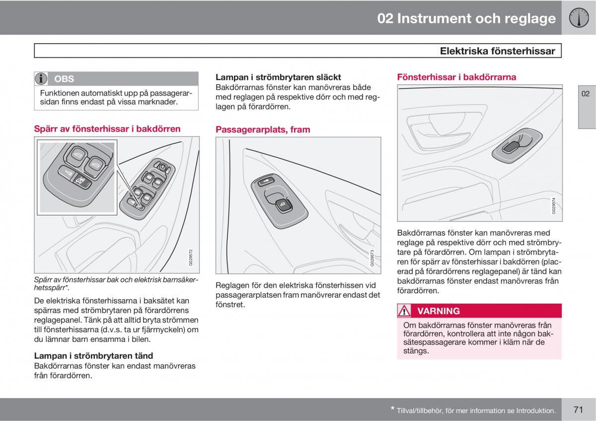 Volvo XC90 I 1 instruktionsbok / page 73