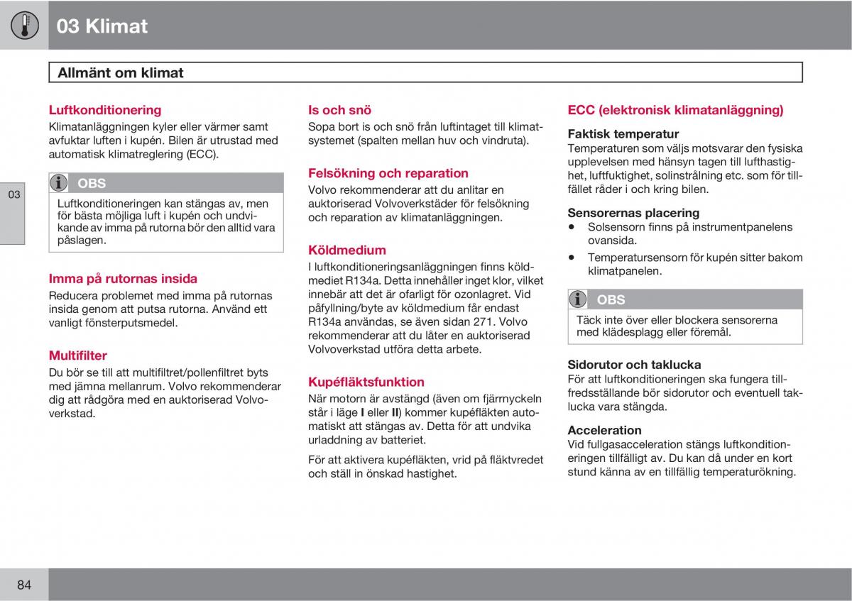 Volvo XC90 I 1 instruktionsbok / page 86