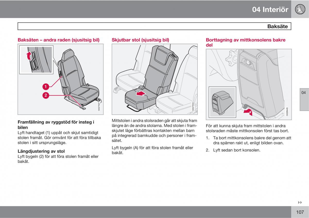 Volvo XC90 I 1 instruktionsbok / page 109