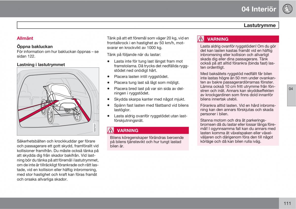 Volvo XC90 I 1 instruktionsbok / page 113