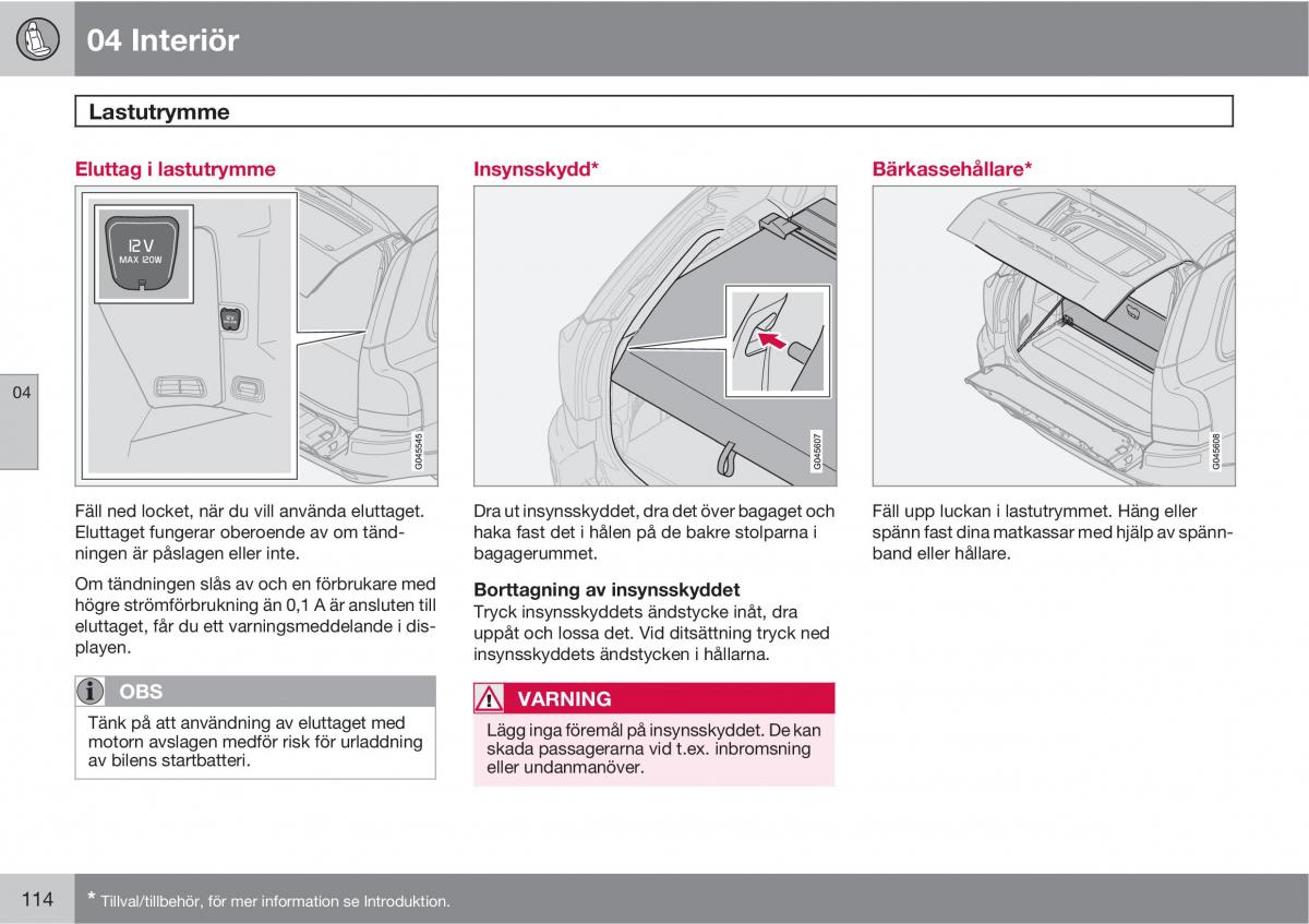 Volvo XC90 I 1 instruktionsbok / page 116