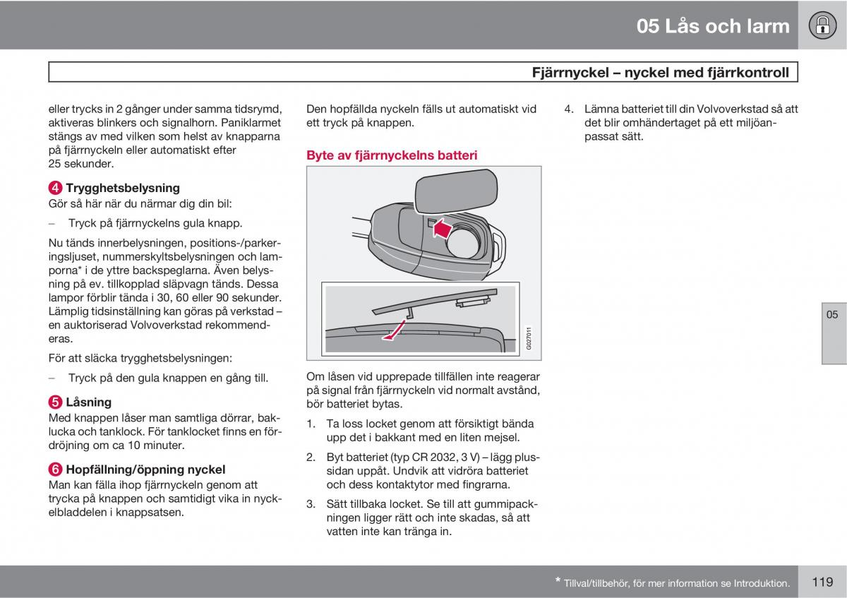 Volvo XC90 I 1 instruktionsbok / page 121