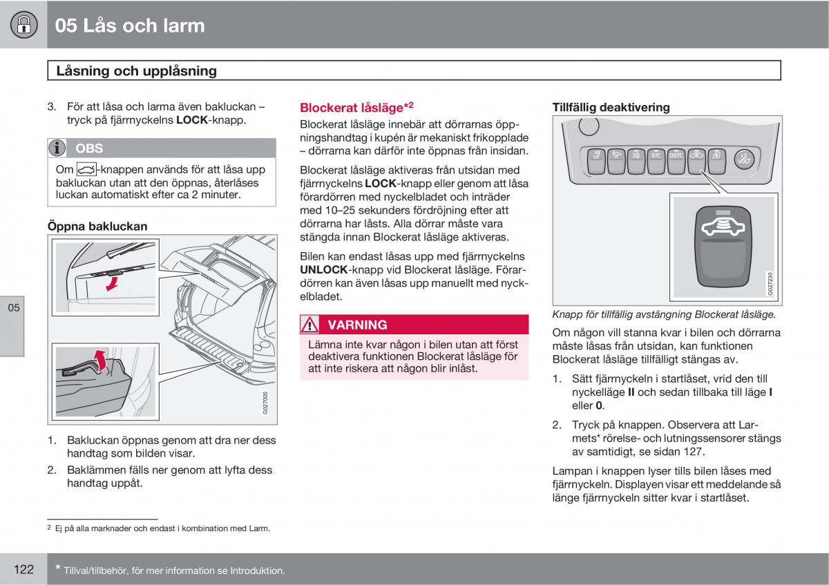 Volvo XC90 I 1 instruktionsbok / page 124