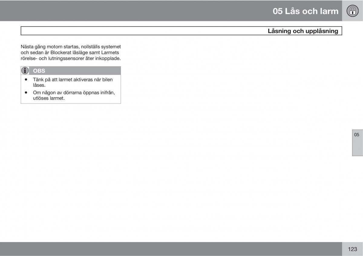 Volvo XC90 I 1 instruktionsbok / page 125