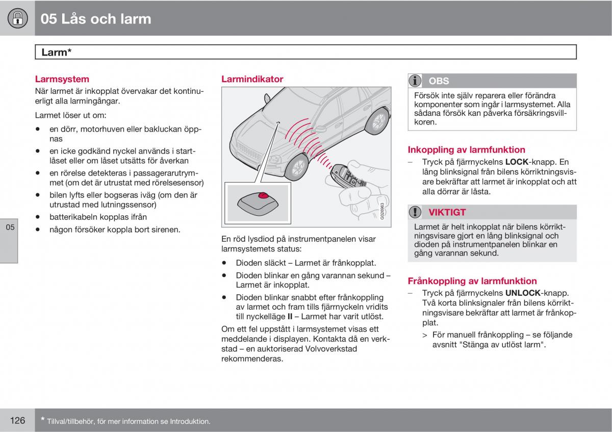 Volvo XC90 I 1 instruktionsbok / page 128