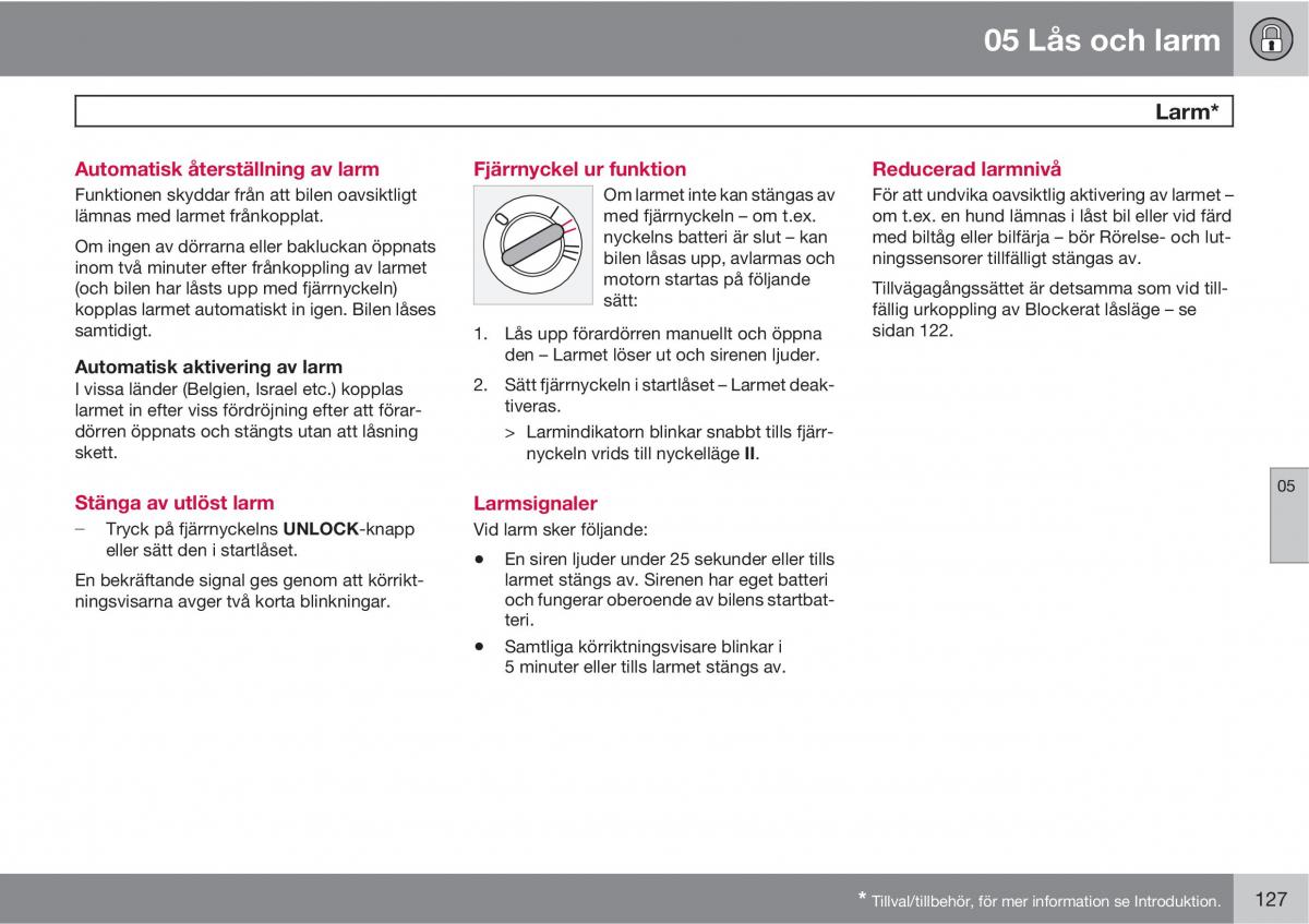 Volvo XC90 I 1 instruktionsbok / page 129