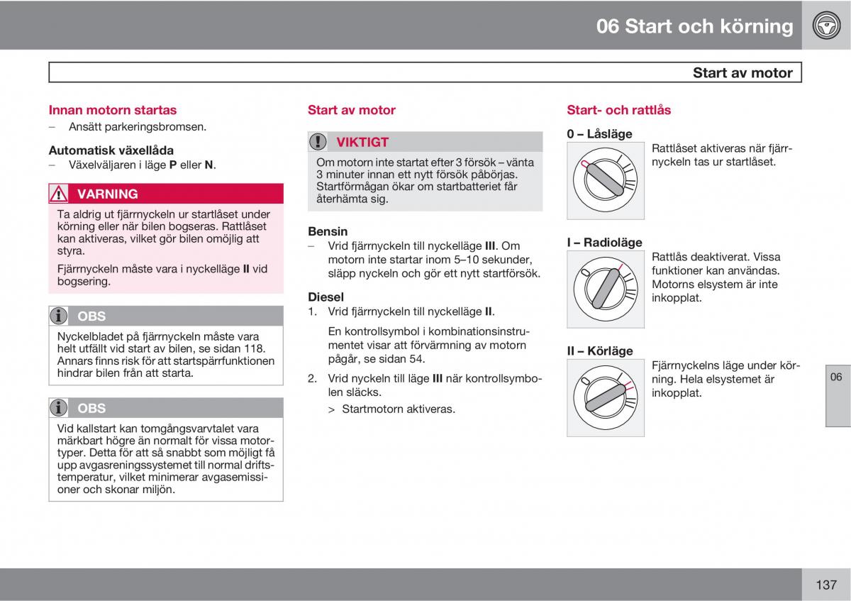 Volvo XC90 I 1 instruktionsbok / page 139