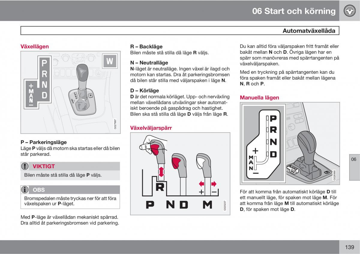 Volvo XC90 I 1 instruktionsbok / page 141