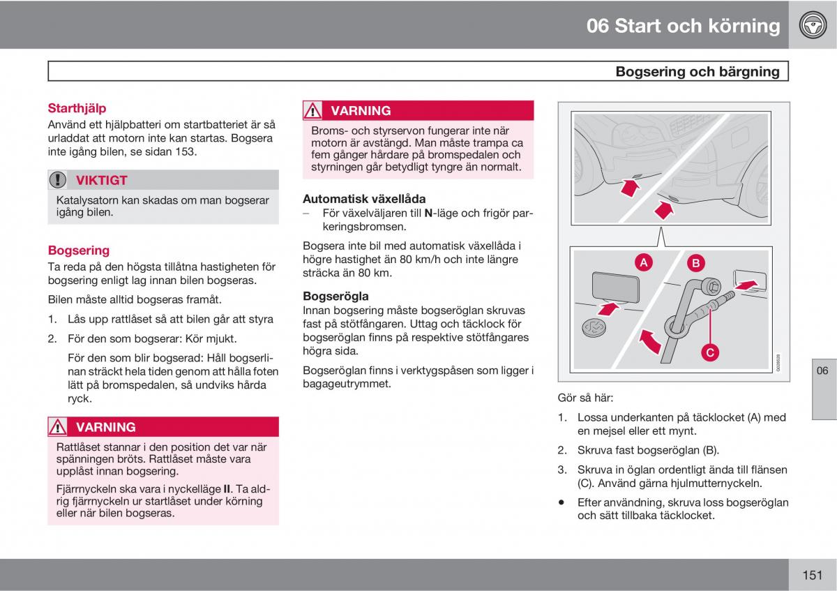 Volvo XC90 I 1 instruktionsbok / page 153