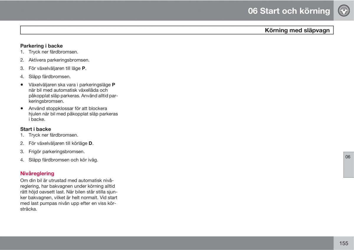 Volvo XC90 I 1 instruktionsbok / page 157