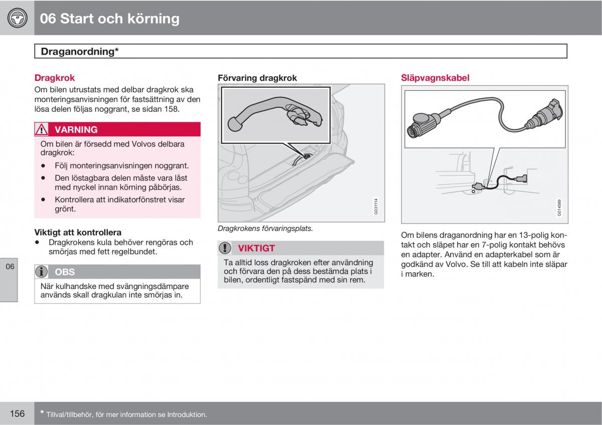 Volvo XC90 I 1 instruktionsbok / page 158