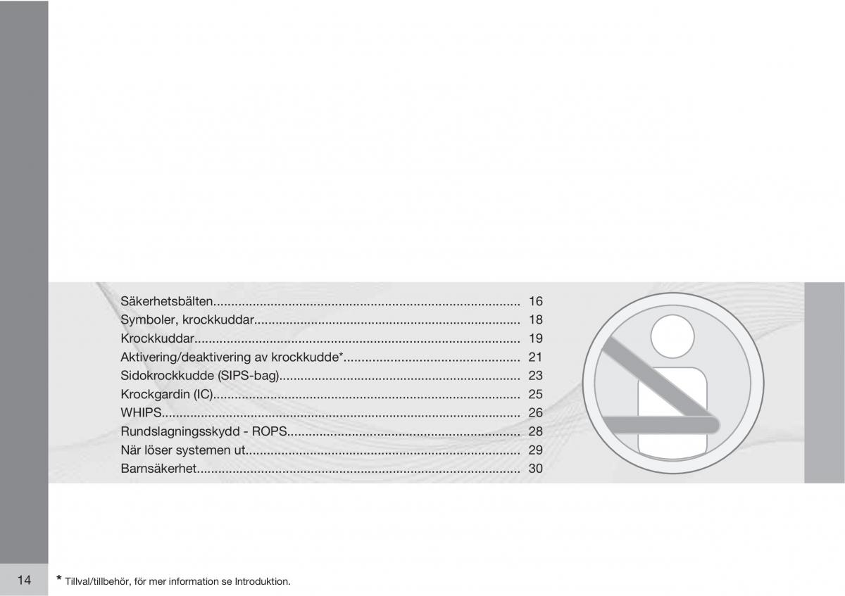 Volvo XC90 I 1 instruktionsbok / page 16