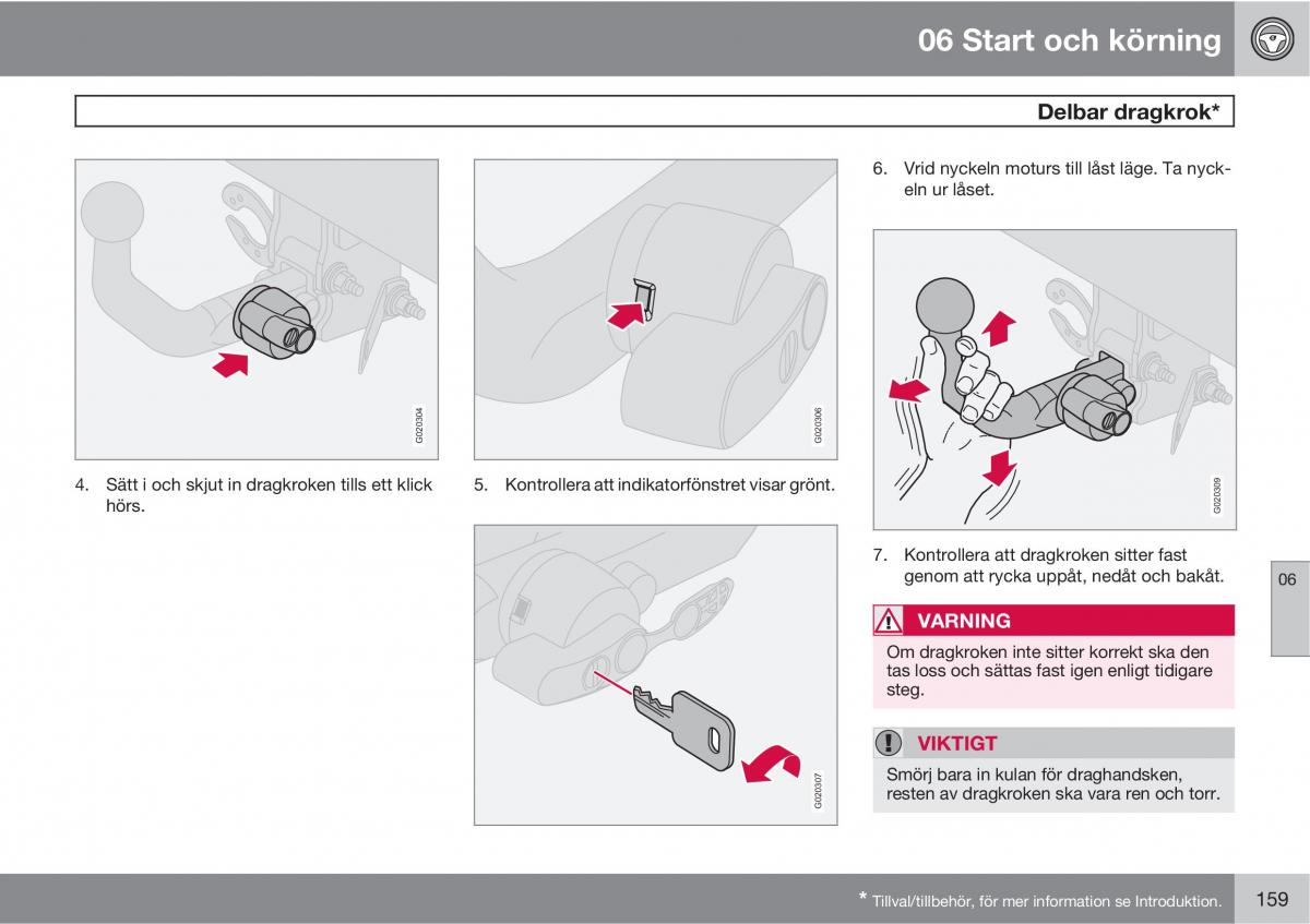 Volvo XC90 I 1 instruktionsbok / page 161