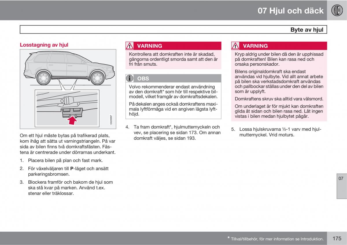 Volvo XC90 I 1 instruktionsbok / page 177