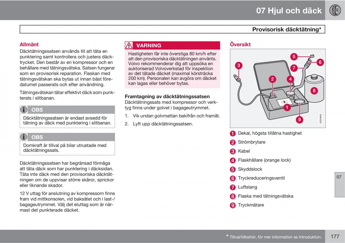 Volvo XC90 I 1 instruktionsbok / page 179