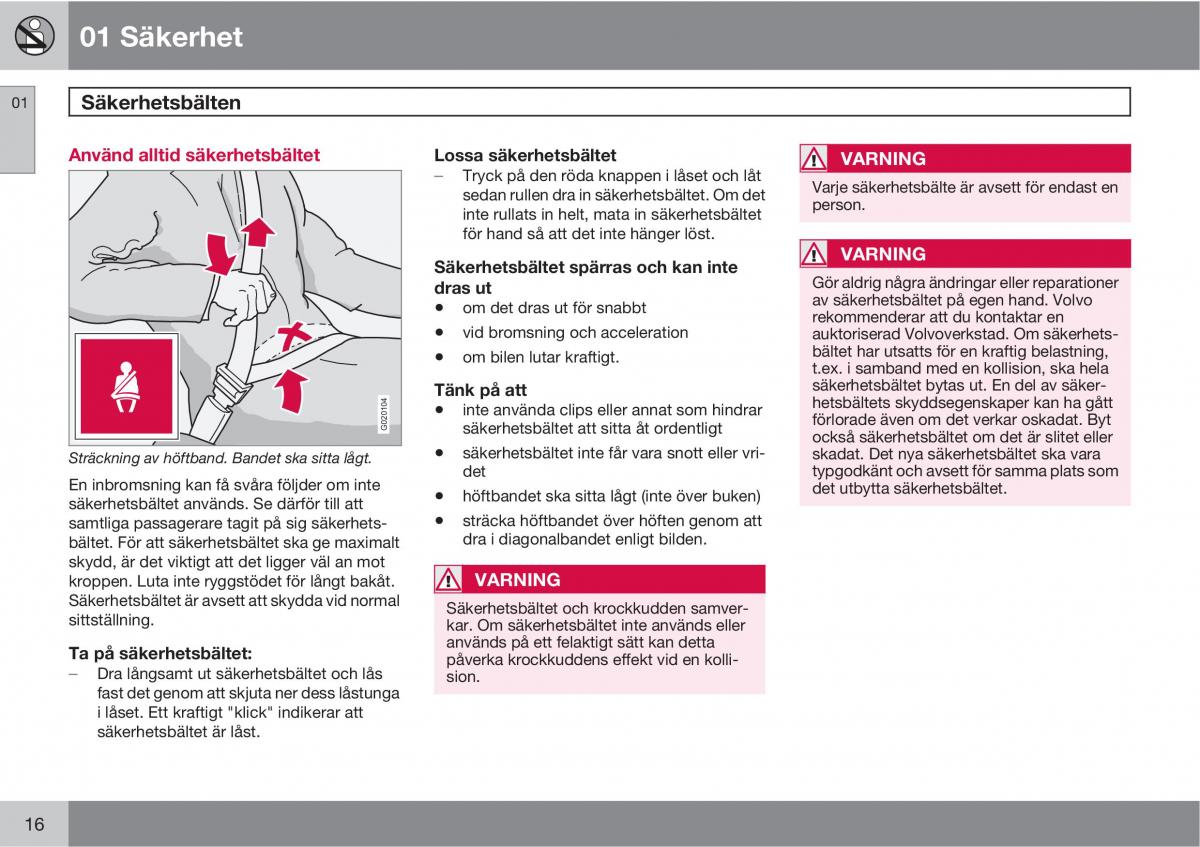 Volvo XC90 I 1 instruktionsbok / page 18